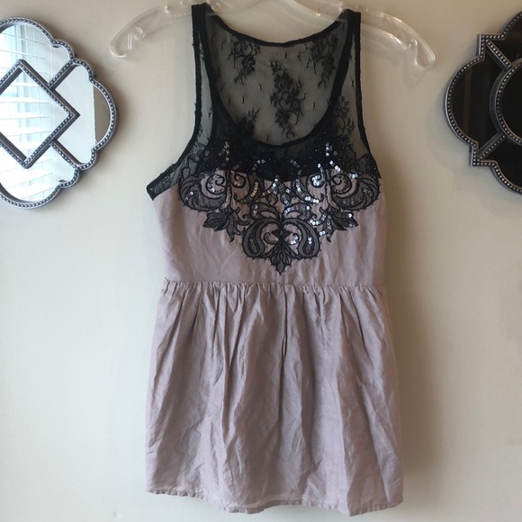 SOLD NWOT Mauve/ black lace ruffle Miss Me too - Picture 8 of 8